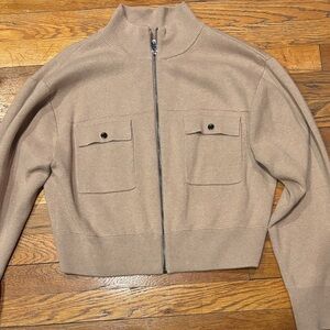 27 Miles Malibu Tan Zip-Up Cardigan